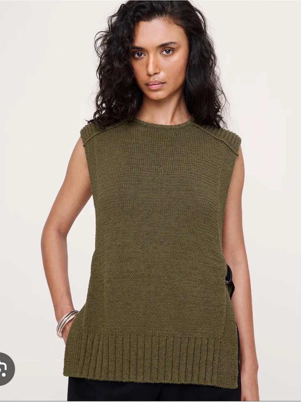 Banana Republic Olive Green Sleeveless Knit vest